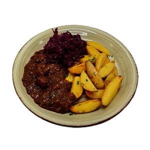 Afbeelding Zuurvlees met Wedges en Rode Kool